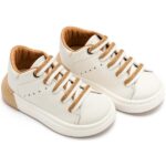 Παπούτσια Βαπτιστικά Δερμάτινα Sneakers BABYWALKER Λευκό-Μπεζ EXC5294