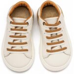 Παπούτσια Βαπτιστικά Δερμάτινα Sneakers BABYWALKER Λευκό-Μπεζ EXC5294