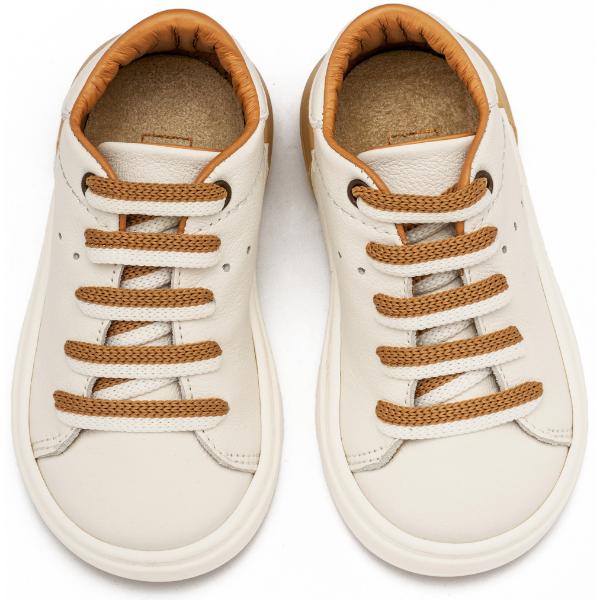 Παπούτσια Βαπτιστικά Δερμάτινα Sneakers BABYWALKER Λευκό-Μπεζ EXC5294