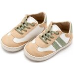 Παπούτσια Βαπτιστικά Δερμάτινα Sneakers BABYWALKER Λευκό-Μπεζ-Μέντα EXC5296