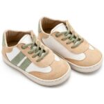 Παπούτσια Βαπτιστικά Δερμάτινα Sneakers BABYWALKER Λευκό-Μπεζ-Μέντα EXC5296