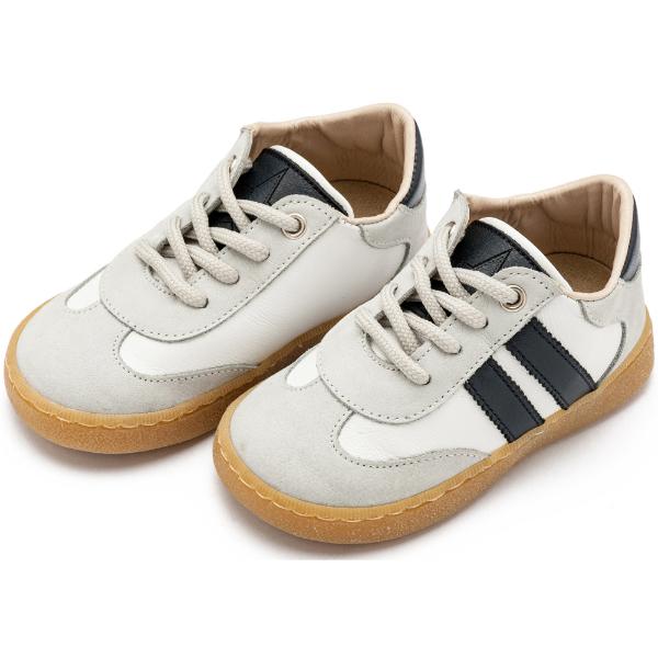 Παπούτσια Βαπτιστικά Δερμάτινα Sneakers BABYWALKER Λευκό-Γκρι-Μπλε EXC5296