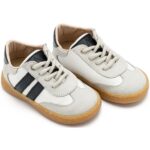 Παπούτσια Βαπτιστικά Δερμάτινα Sneakers BABYWALKER Λευκό-Γκρι-Μπλε EXC5296
