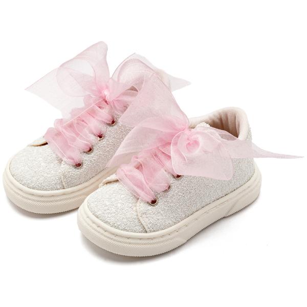 Βαπτιστικά Υφασμάτινα Sneakers BABYWALKER Λευκό-Ροζ EXC5871