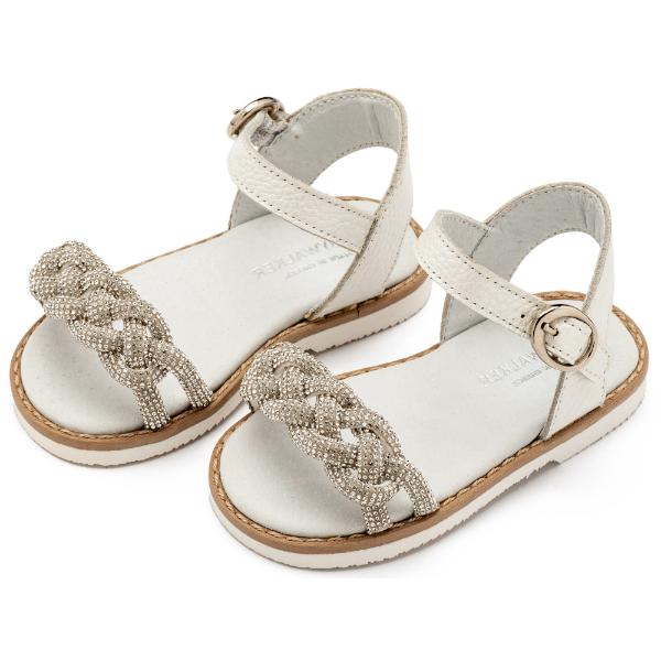Βαπτιστικά Δερμάτινα Πέδιλα BABYWALKER Λευκό Πέρλα GR0101
