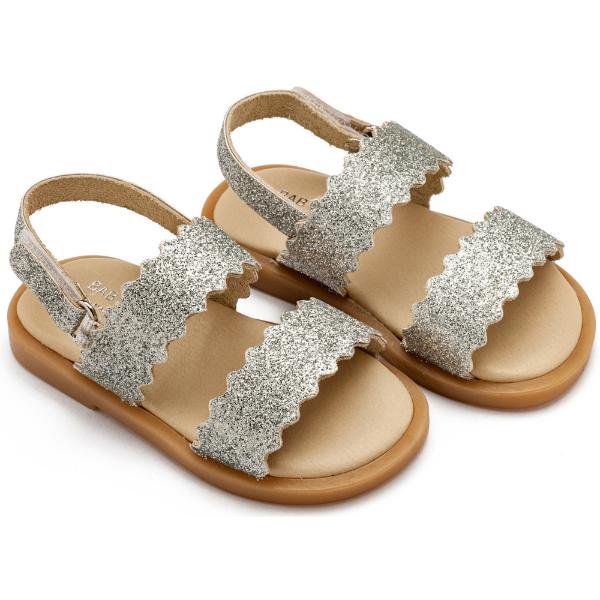 GR0108-SILVER1-BABYWALKER Βαπτιστικά Δερμάτινα Πέδιλα BABYWALKER Ασημί GR0108