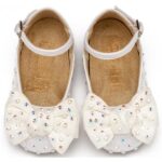 Βαπτιστικές Υφασμάτινες Μπαλαρίνες BABYWALKER Λευκό LU6121