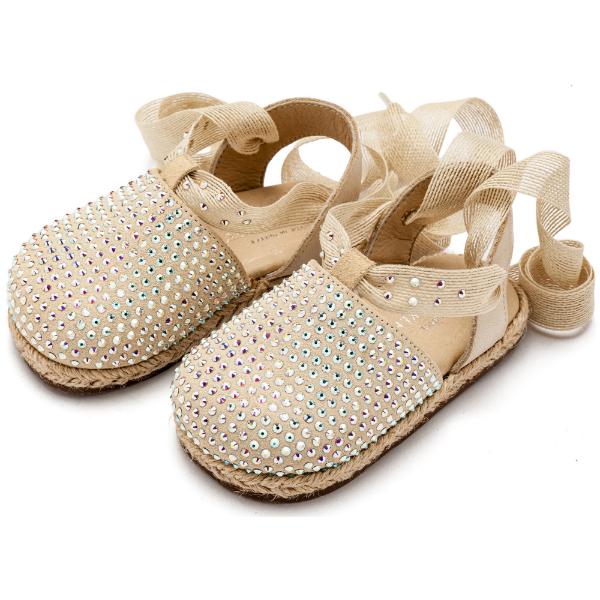 Βαπτιστικές Δερμάτινες Εσπαντρίγιες BABYWALKER Εκρού LU6123