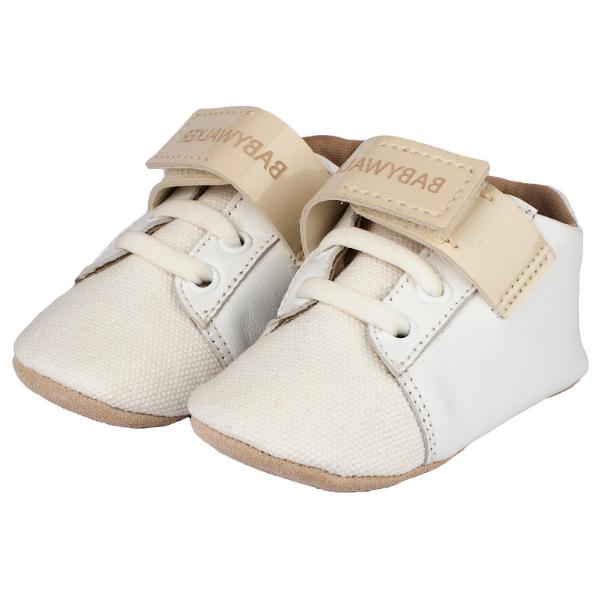 Παπούτσια Βαπτιστικά Δερμάτινα Sneakers Αγκαλιάς BABYWALKER Εκρού MI1092