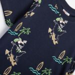 Σετ καλοκαιρινό μπλούζα-βερμούδα σταθερή για αγόρι σε χρώμα μπλε-μπεζ FUNKY 125-393114-1