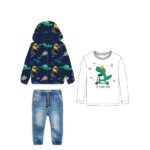 Παιδικό μπουφάν σετ 3τεμαχίων μπλε-λευκό FUNKY 125-395105-1