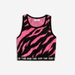Μπλούζα αμάνικη crop top για κορίτσι σε χρώμα μαύρο-ροζ FUNKY 125-505100-1