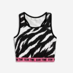 Μπλούζα αμάνικη crop top για κορίτσι σε χρώμα μαύρο-λευκό FUNKY 125-505100-2