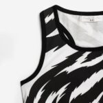 Μπλούζα αμάνικη crop top για κορίτσι σε χρώμα μαύρο-λευκό FUNKY 125-505100-2