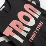 Σετ μακό μπλούζα-κολάν κάπρι για κορίτσι σε χρώμα ανθρακί-ροζ FUNKY 125-519112-1