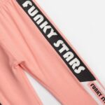 Σετ μακό μπλούζα-κολάν κάπρι για κορίτσι σε χρώμα ανθρακί-ροζ FUNKY 125-519112-1