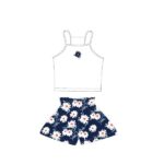 Παιδικό σετ μακό σορτς για κορίτσι λευκό-μπλε FUNKY 125-524124-1