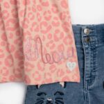 Σετ καλοκαιρινό τζιν σορτς για κορίτσι σε χρώμα ροζ-μπλε FUNKY 125-726100-1