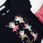 Σετ μακό μπλούζα κάπρι για κορίτσι σε χρώμα μπλε-ροζ FUNKY 125-739103-1