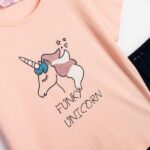 Σετ μακό μπλούζα-κολάν κάπρι για κορίτσι σε χρώμα ροζ-μπλε FUNKY 125-739111-1