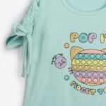 Σετ μακό μπλούζα-κολάν κάπρι για κορίτσι σε χρώμα βεραμάν-ανθρακί FUNKY 125-739112-1