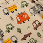 Βρεφικό σετ καλοκαιρινό μακό για αγόρι χρώμα μπεζ-καφέ FUNKY 125-801115-1