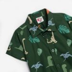 Βρεφικό σετ καλοκαιρινό πουκάμισο-παντελόνι για αγόρι χρώμα πράσινο-μπεζ FUNKY 125-822106-1