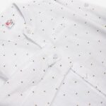 Βρεφικό σετ καλοκαιρινό πουκάμισο-παντελόνι για αγόρι χρώμα λευκό-μπεζ FUNKY 125-822107-1