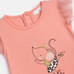 Βρεφικό σετ σορτς για κορίτσι σε χρώμα ροζ-λευκό λεοπάρ FUNKY 125-924120-1