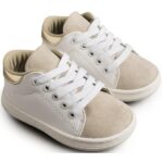 Παπούτσια Βαπτιστικά Δερμάτινα Sneakers BABYWALKER Λευκό-Μπεζ BS3037