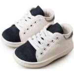 Παπούτσια Βαπτιστικά Δερμάτινα Sneakers BABYWALKER Λευκό-Μπλε BS3037