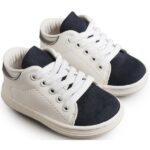 Παπούτσια Βαπτιστικά Δερμάτινα Sneakers BABYWALKER Λευκό-Μπλε BS3037