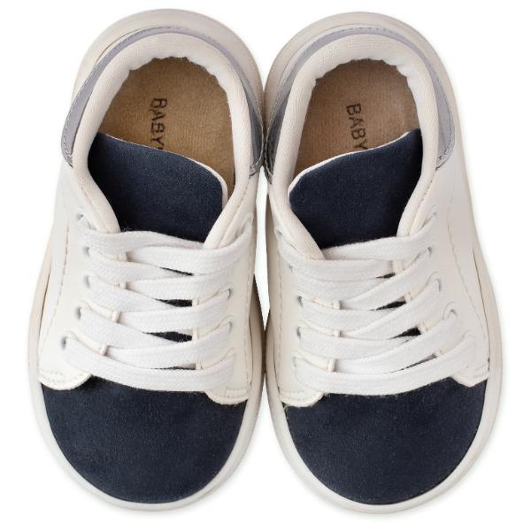 Παπούτσια Βαπτιστικά Δερμάτινα Sneakers BABYWALKER Λευκό-Μπλε BS3037