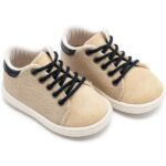 Παπούτσια Βαπτιστικά Δερμάτινα Sneakers BABYWALKER Μπεζ-Μπλε BS3073