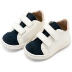 Παπούτσια Βαπτιστικά Δερμάτινα Sneakers BABYWALKER Λευκό-Μπλε BS3080