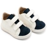 Παπούτσια Βαπτιστικά Δερμάτινα Sneakers BABYWALKER Λευκό-Μπλε BS3080