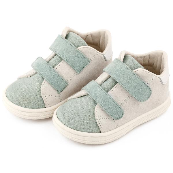 Παπούτσια Βαπτιστικά Δερμάτινα Sneakers BABYWALKER Λευκό-Γαλάζιο BS3085