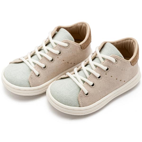 Παπούτσια Βαπτιστικά Υφασμάτινα Sneakers BABYWALKER Μπεζ-Μέντα BS3088