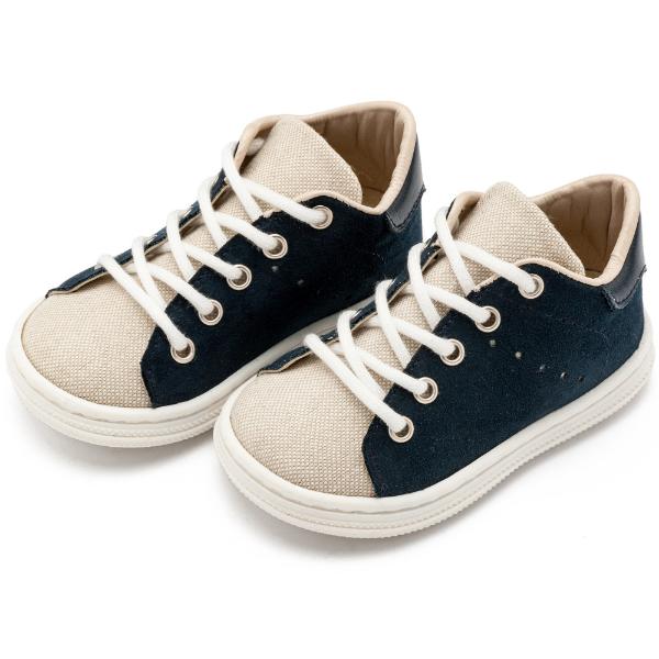 Παπούτσια Βαπτιστικά Υφασμάτινα Sneakers BABYWALKER Μπλε-Μπεζ BS3088