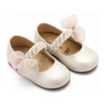 Βαπτιστικές Δερμάτινες Μπαλαρίνες BABYWALKER Εκρού BS3596