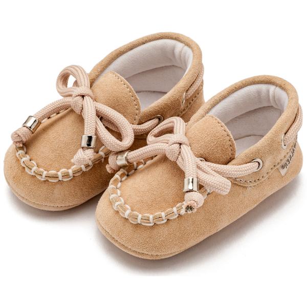 Παπούτσια Βαπτιστικά Καστόρινα Loafers Αγκαλιάς BABYWALKER Μπεζ MI1116