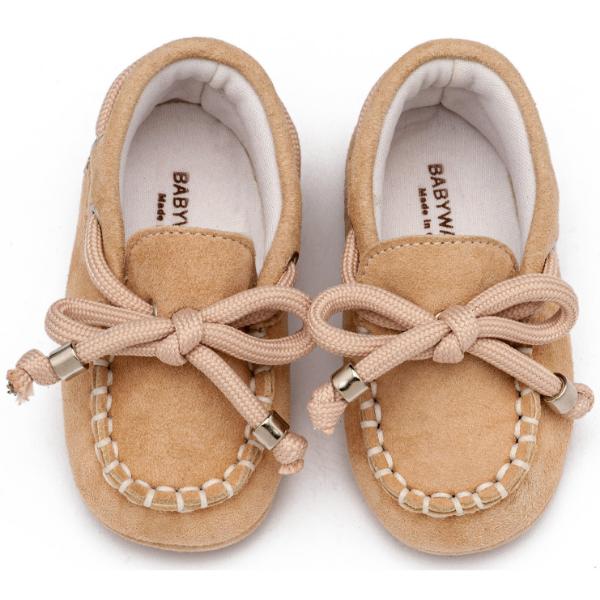 Παπούτσια Βαπτιστικά Καστόρινα Loafers Αγκαλιάς BABYWALKER Μπεζ MI1116