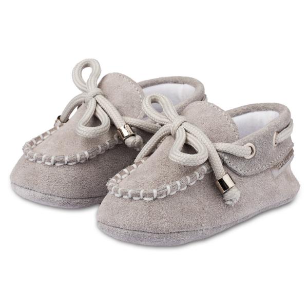 MI1116 GREY BABYWALKER Παπούτσια Βαπτιστικά Καστόρινα Loafers Αγκαλιάς BABYWALKER Γκρι MI1116