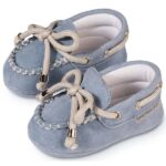 Παπούτσια Βαπτιστικά Καστόρινα Loafers Αγκαλιάς BABYWALKER Σιέλ MI1116