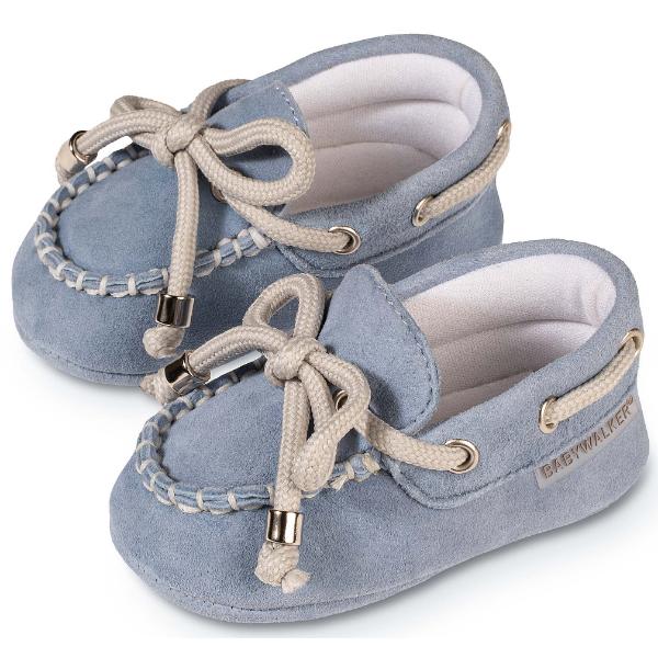 MI1116 LIGHT BLUE BABYWALKER Παπούτσια Βαπτιστικά Καστόρινα Loafers Αγκαλιάς BABYWALKER Σιέλ MI1116