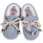 Παπούτσια Βαπτιστικά Καστόρινα Loafers Αγκαλιάς BABYWALKER Σιέλ MI1116