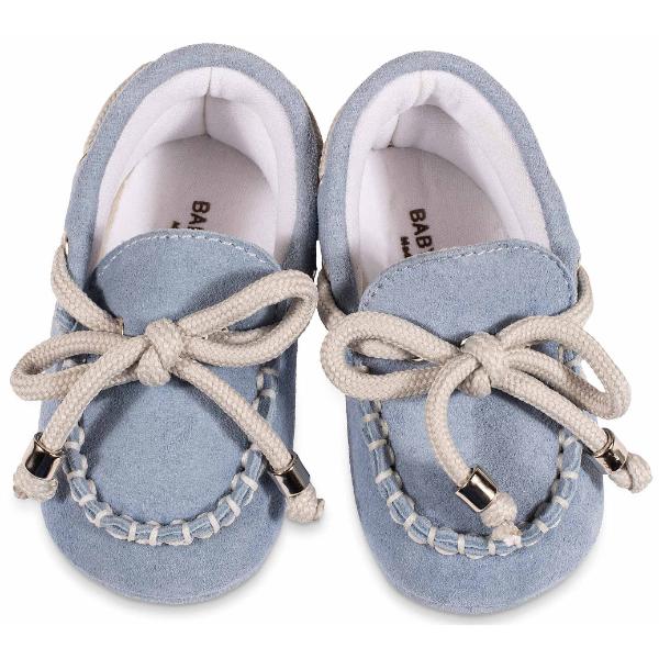 Παπούτσια Βαπτιστικά Καστόρινα Loafers Αγκαλιάς BABYWALKER Σιέλ MI1116