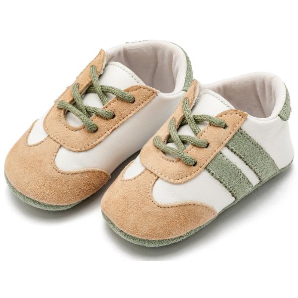 MI1129 BEIGE MINT BABYWALKER Παπούτσια Βαπτιστικά Δερμάτινα Sneakers Αγκαλιάς BABYWALKER Λευκό-Μπεζ-Μέντα MI1129