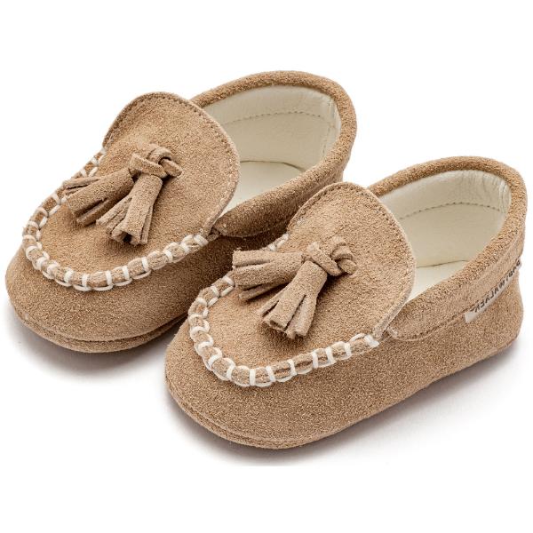 MI1130 BEIGE BABYWALKER Παπούτσια Βαπτιστικά Καστόρινα Loafers Αγκαλιάς BABYWALKER Μπεζ MI1130