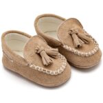 Παπούτσια Βαπτιστικά Καστόρινα Loafers Αγκαλιάς BABYWALKER Μπεζ MI1130
